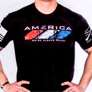 Grunt Style black American We Are Always Ready short sleeve tee